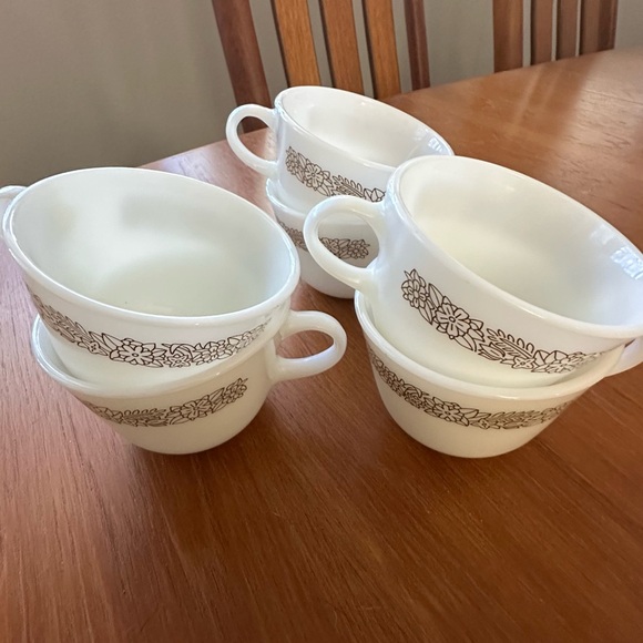 EVC - PYREX/CORNING - Woodland Brown - set of 6 - 8oz mugs - Picture 3 of 11
